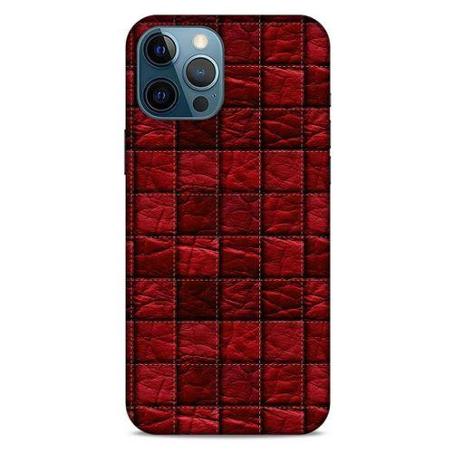 Apple iPhone 12 Pro Max Kılıf Patchwork (12) Koruyucu Silikon Kırmızı Bordo