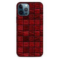 Apple iPhone 12 Pro Max Kılıf Patchwork (12) Koruyucu Silikon Kırmızı Bordo