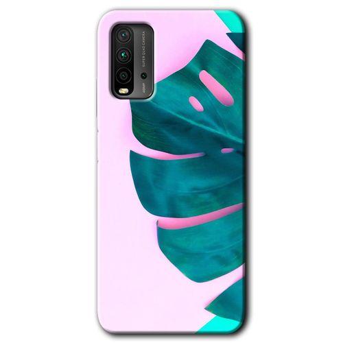 Xiaomi Redmi 9T Kılıf HD Desen Baskılı Arka Kapak + Temperli Cam - 3D Yaprak