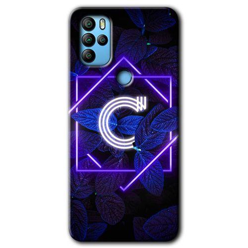 Potkal Hediye Fabrikası General Mobile GM 21 Pro HD Baskılı Kılıf + 9D Tam Ekran Koruyucu - Dark Neon Yaprak C Harfi