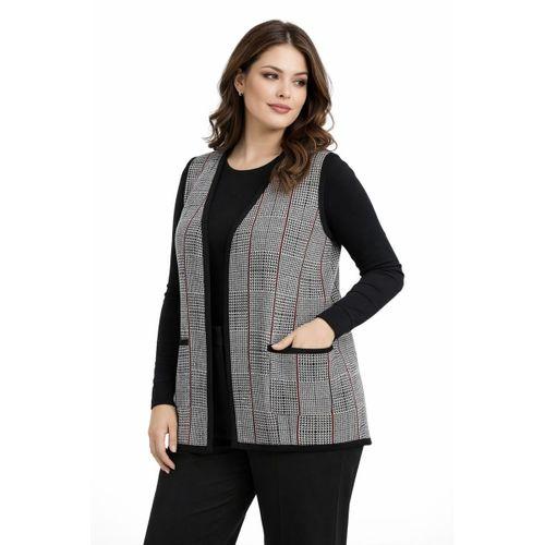 Kadın Anne Triko Yelek Kaz Ayağı Desen BGL-ST05299