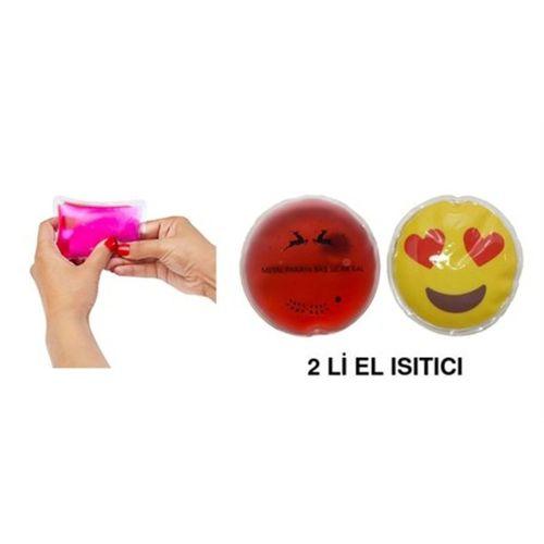Kalp Emoji Kırmızı Ceylan Cep Sobası,El Isıtıcı,2 Adet Sıcak Su Torbası Pvc 9Cm