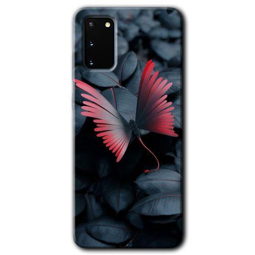 Galaxy S20 Kılıf HD Desen Baskılı Arka Kapak - Dark Butterfly + Kırılmaz Cam
