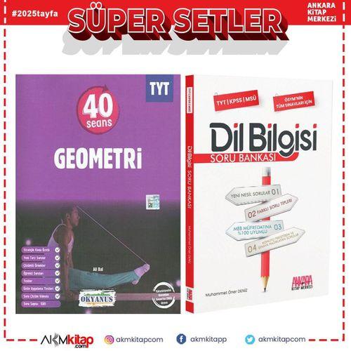 Okyanus TYT 40 Seans Geometri ve AKM Dil Bilgisi Soru Bankası Seti 2 Kitap