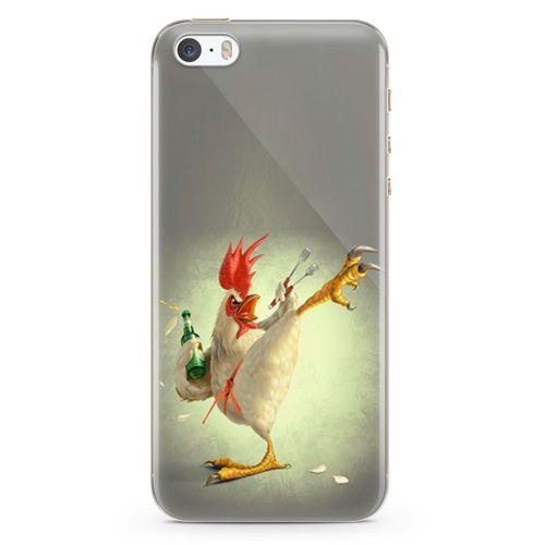 Apple iPhone 5s Kılıf Çılgın Tavuk Arka Kapak Koruma Desenli Full Koruyucu