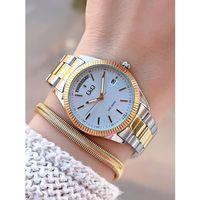 Q&Q Çelik Kordon 2 Yıl Garantili 3 Atm Suya Dayanıklı Kol Saati+Bileklik Hediyeli QQ.1002.A2