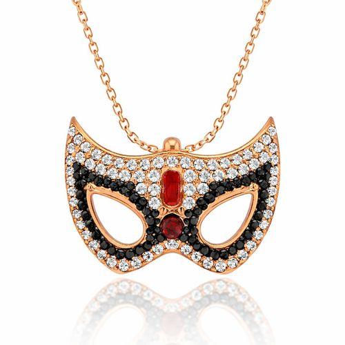 Gümüş Maske Bayan Kolye
