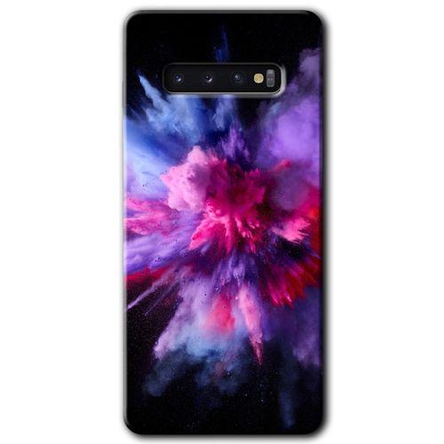 Samsung Galaxy S10 HD Baskılı Kılıf + 9D Tam Ekran Koruyucu - Color Splash Purple