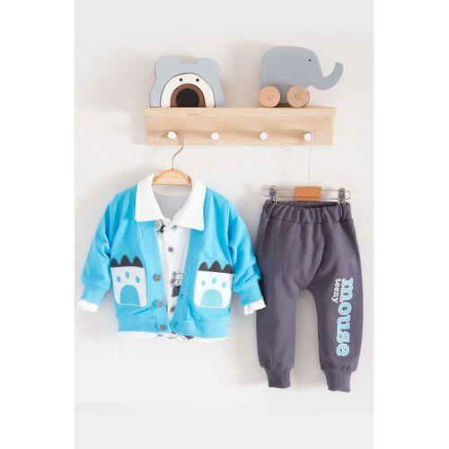 Mause Gömlek Yakalı 3'lü Erkek Bebek Takımı