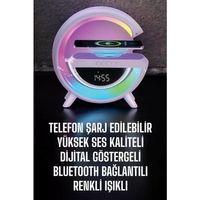 Bluetooth Hoparlör 15w Kablosuz Hızlı Şarj Led Gece Lambası