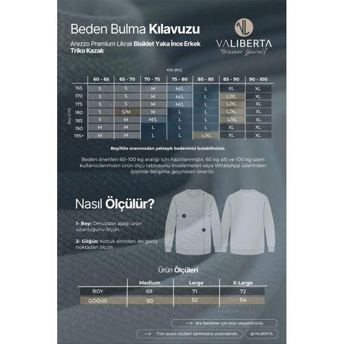 Arezzo Premium Likralı Bisiklet Yaka İnce Erkek Triko Kazak - Siyah
