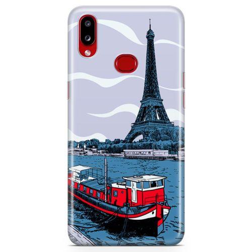 Samsung Galaxy A10s Kılıf Eyfel Seine Nehri Arka Kapak Koruma Desenli Full Koruyucu