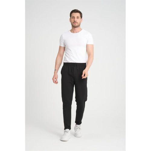 Premium Oxford Örme Regular Fit  Duble Paça Erkek Pantolon- Siyah