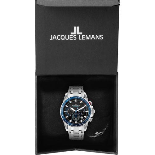 Jacques Lemans Liverpool JL.1-2099E Quartz Çelik Gri Siyah Kadran 10 ATM 42 mm Erkek Kol Saati