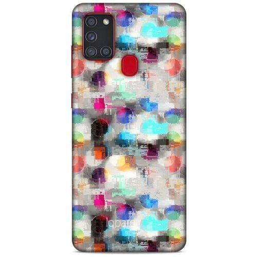 Samsung Galaxy A21s Kılıf Pastel Renkler (8) Baskılı Kılıf Turkuaz Beyaz