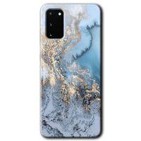 MRCİLETİSİM MRCİLETİSİM Samsung Galaxy S20 Kılıf HD Desen Baskılı Arka Kapak + Temperli Cam - Eski Mermer