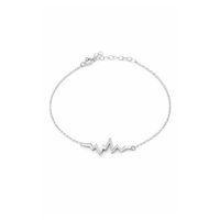 Gümüş Zirkon Taşlı Kalp Ritmi Kadın Bileklik