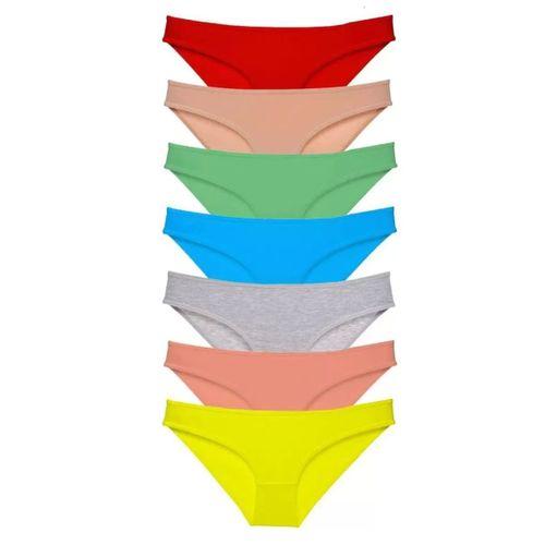 7 Adet Süper Eko Set Likralı Kadın Slip Külot Çok Renkli