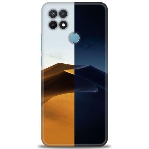 Oppo A15 Kılıf HD Baskılı Kılıf - Gece ve Gündüz + Tam Ekran Koruyucu