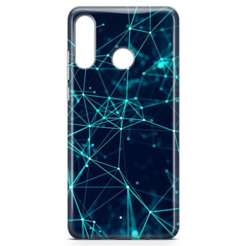 Huawei P30 Lite Kılıf Yeşil Ağ Arka Kapak Koruma Desenli Full Koruyucu