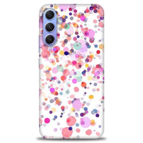 Samsung Galaxy A24 Kılıf HD Baskılı Kılıf - Renkli Benekler + Tam Ekran Koruyucu