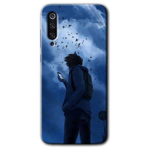 MRCİLETİSİM Xiaomi Mi 9 SE Kılıf Baskılı Kapak - Sonbahar Yalnızlığı + 5D Tam Kaplayan Cam