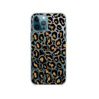 iPhone 12 Pro Max Leopar Desenli Premium Şeffaf Silikon Kılıf