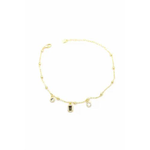 Renkli Taşlı Halhal - Siyah