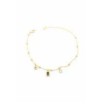 Renkli Taşlı Halhal - Siyah