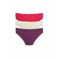 3 Adet Önü Dantelli Transparan Kadın Slip Külot S85