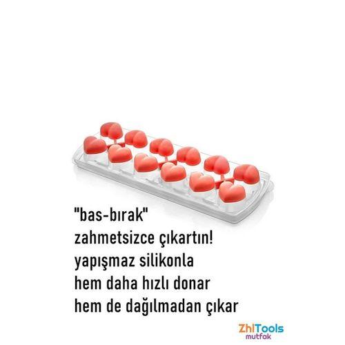 Zhltools Buz Kalıbı - Bas-Bırak Kapaklı Silikon Buz Kalıbı 4 lü SET