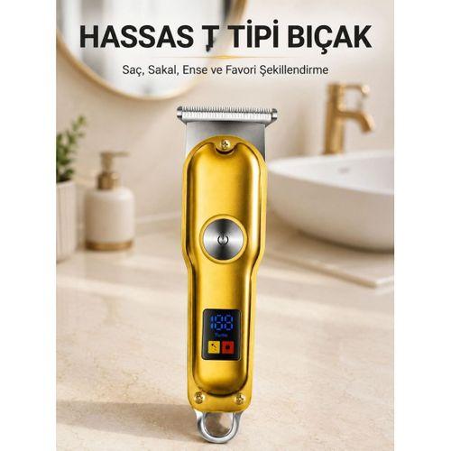 Şarjlı Saç Sakal Kesme Makinesi 1 2 3 Mm Taraklı T Tipi Bıçaklı Kablolu Ve Kablosuz Kullanım