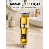 Şarjlı Saç Sakal Kesme Makinesi 1 2 3 Mm Taraklı T Tipi Bıçaklı Kablolu Ve Kablosuz Kullanım