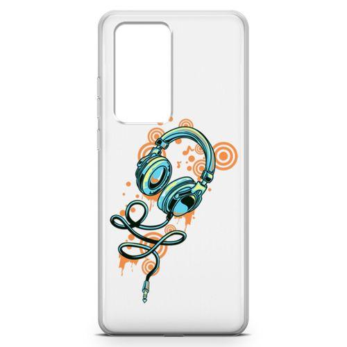 Huawei P40 Pro Kılıf Dj Kulaklığı Arka Kapak Koruma Desenli Full Koruyucu