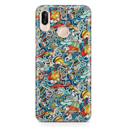 Huawei P20 Lite Kılıf Uludağ Doodle Arka Kapak Koruma Desenli Full Koruyucu