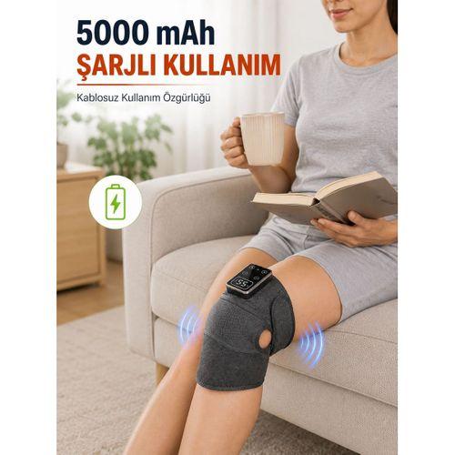 Isıtmalı Ve Titreşimli Diz Masaj Aleti  Dijital Ekranlı 5000 Mah Masaj Cihazı