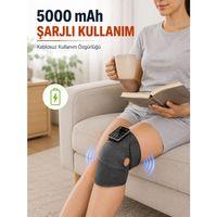 Isıtmalı Ve Titreşimli Diz Masaj Aleti  Dijital Ekranlı 5000 Mah Masaj Cihazı