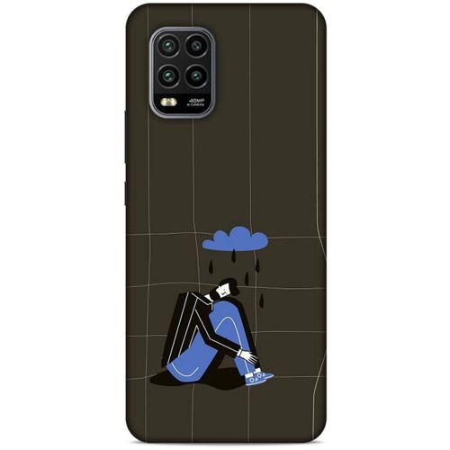 Xiaomi Mi 10 Lite Kılıf Depresyon (33) Hybrid Kılıf Kahve Toz Pembe