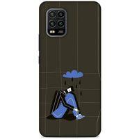 Xiaomi Mi 10 Lite Kılıf Depresyon (33) Hybrid Kılıf Kahve Toz Pembe