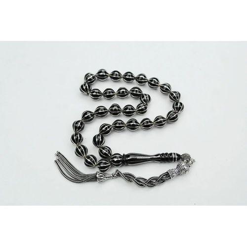 Oltu Taşı Şalgami Model On'lu Karpuz  İşlemeli Tespih