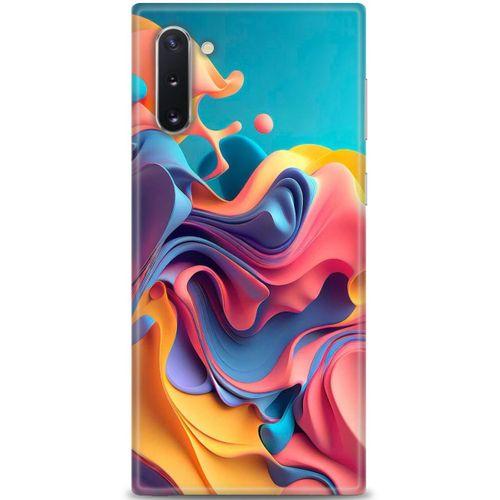 Samsung Galaxy Note 10 Kılıf HD Baskılı Kılıf - Renkli Su + Tam Ekran Koruyucu