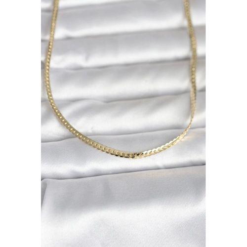 CM 14K Gold Renk Yassı Zincir Model 45 cm Kadın Kolye