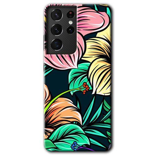 Samsung Galaxy S21 Ultra Kılıf HD Desen Baskılı Arka Kapak - Çizim Çiçekler