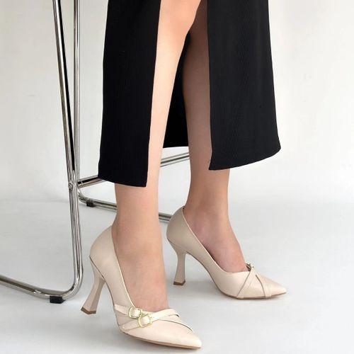 Wenda Bej Cilt Topuklu Ayakkabı