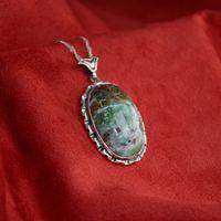 Dünya Gümüş Çerçeve Zümrüt Kadın Kolye