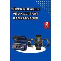 Yeni Nesil Kampanyası Bluetooth Bağlantılı Akıllı Saat Ve Kablosuz Kulaklık Dijital Göstergeli