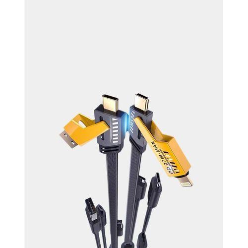 Usb-c Usb-a 4’ü 1 Arada Örgülü Kablo 65w Hızlı Şarj Metal Uç Dayanıklı