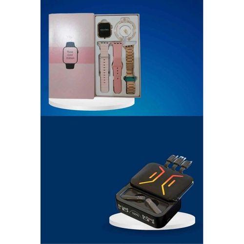 Wireless Şarjlı Akıllı Saat Ve Dijital Göstergeli Kablosuz Bluetooth Kulaklık Nabız Ölçer