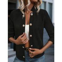 Kadın Uzun Kollu önü Açık Düğmeli Scuba Dalgıç Ceket