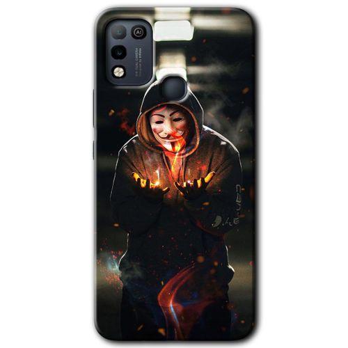 İnfinix Hot 10 Play Kılıf HD Desen Baskılı Arka Kapak - V for Fire